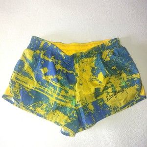Nike Dri-Fit Livestrong Women's Running Shorts Size Medium Lined Blue Yellow